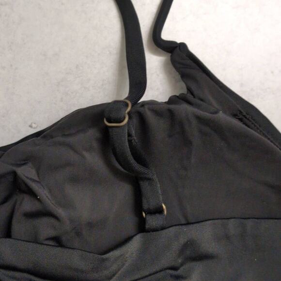 NWT Andie Black Symi Bikini Top Ruched Adjustable Straps Womens Swimwear XL - Picture 4 of 9